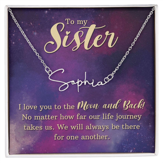 To My Sister Personalized Name Necklace