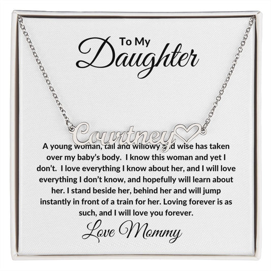 To My Daughter Personalize Name Necklace.
