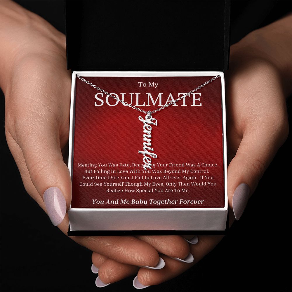 To My Soulmate Vertical Name Necklace