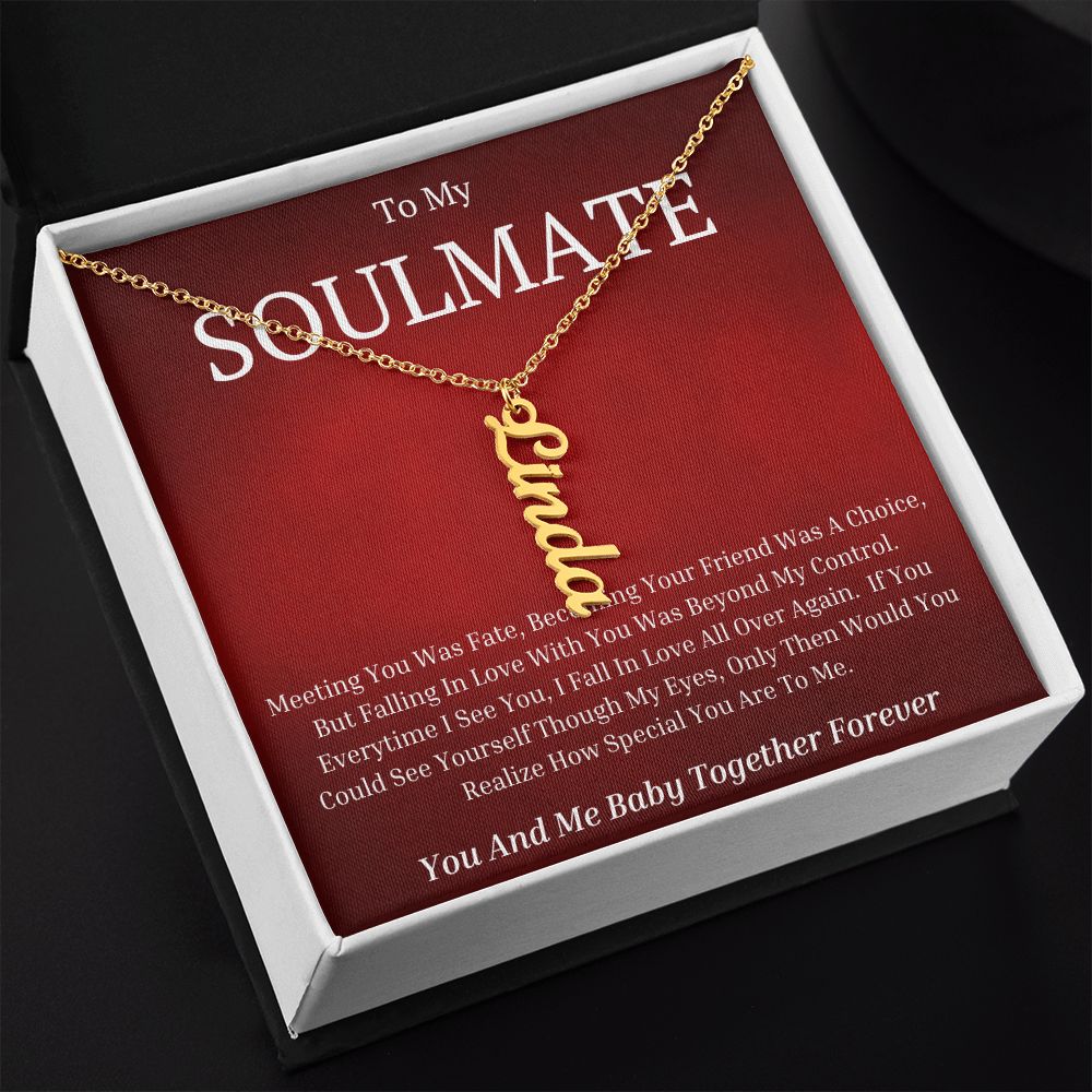 To My Soulmate Vertical Name Necklace