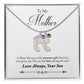 To My Mother Engraved Custom Baby Feet Necklace with Birthstone.