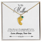 To My Mother Engraved Custom Baby Feet Necklace with Birthstone.