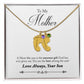 To My Mother Engraved Custom Baby Feet Necklace with Birthstone.