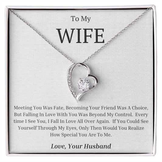 To My Wife Forever Love Heart Necklace