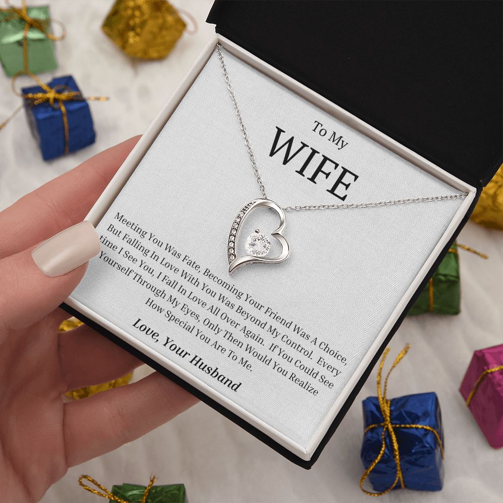To My Wife Forever Love Heart Necklace