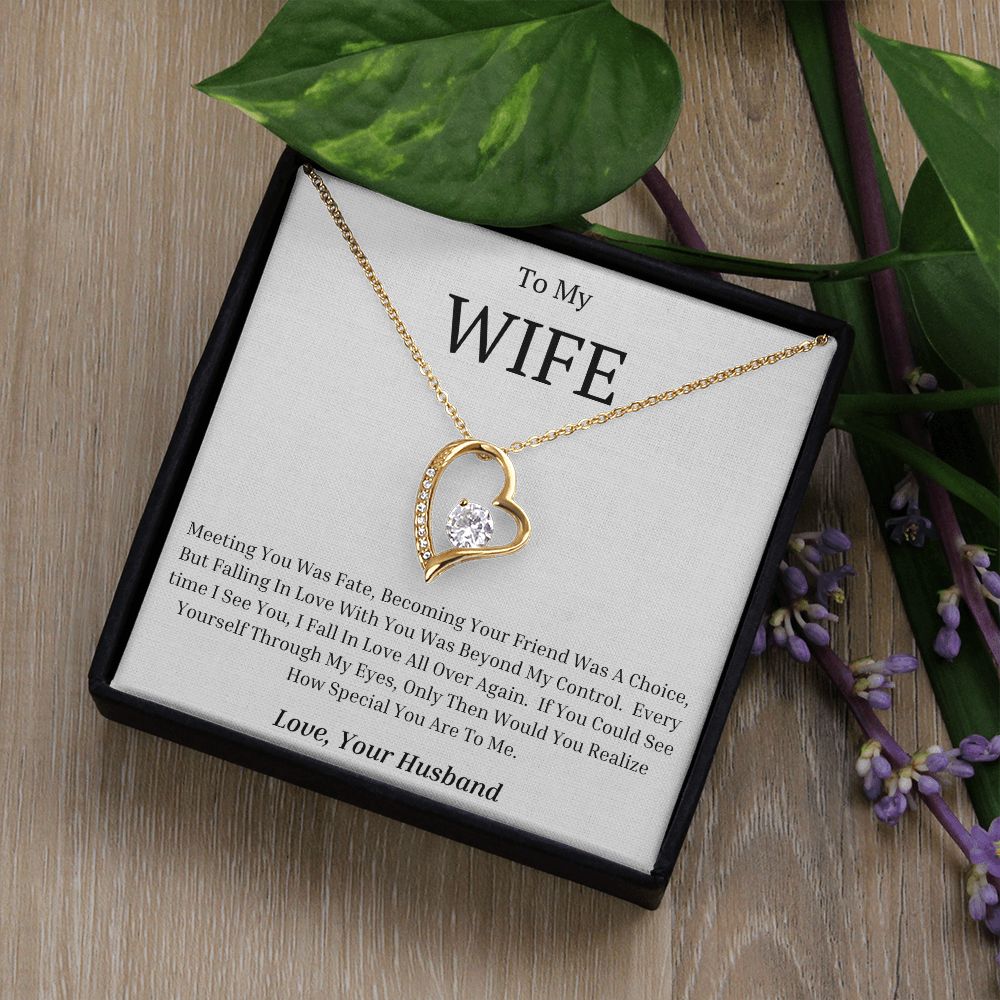To My Wife Forever Love Heart Necklace