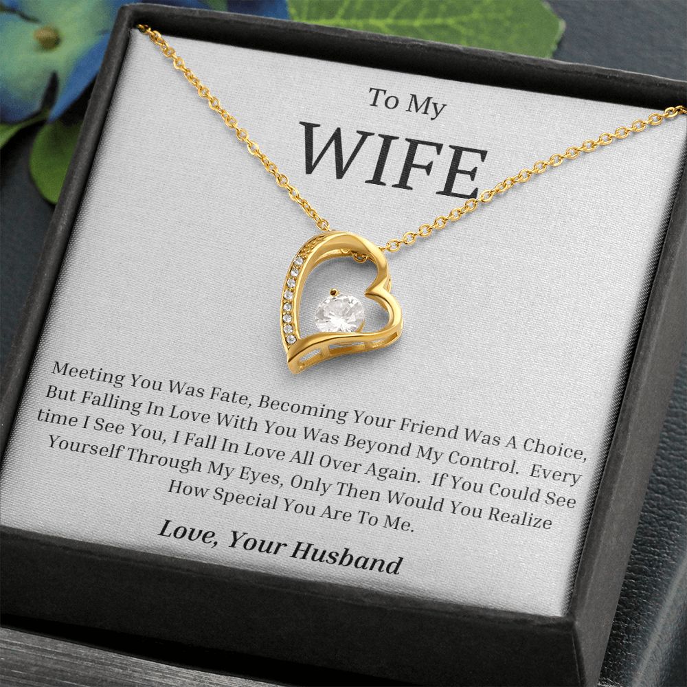 To My Wife Forever Love Heart Necklace