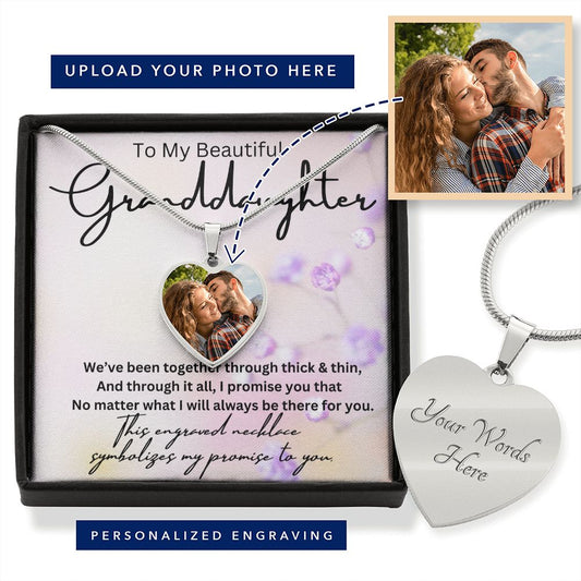 To My Beautiful Granddaughter Heart Pendant