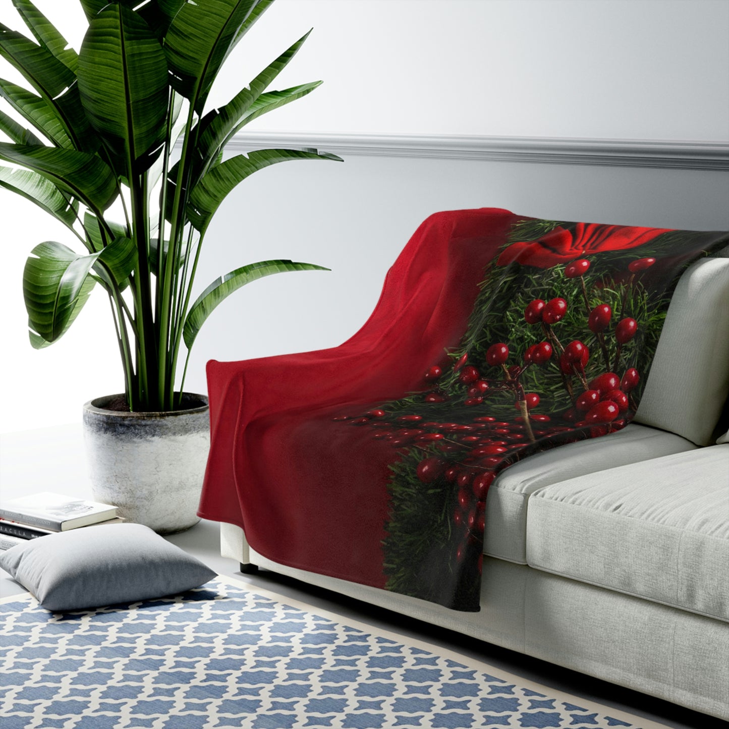 Mistletoe Velveteen Plush Blanket